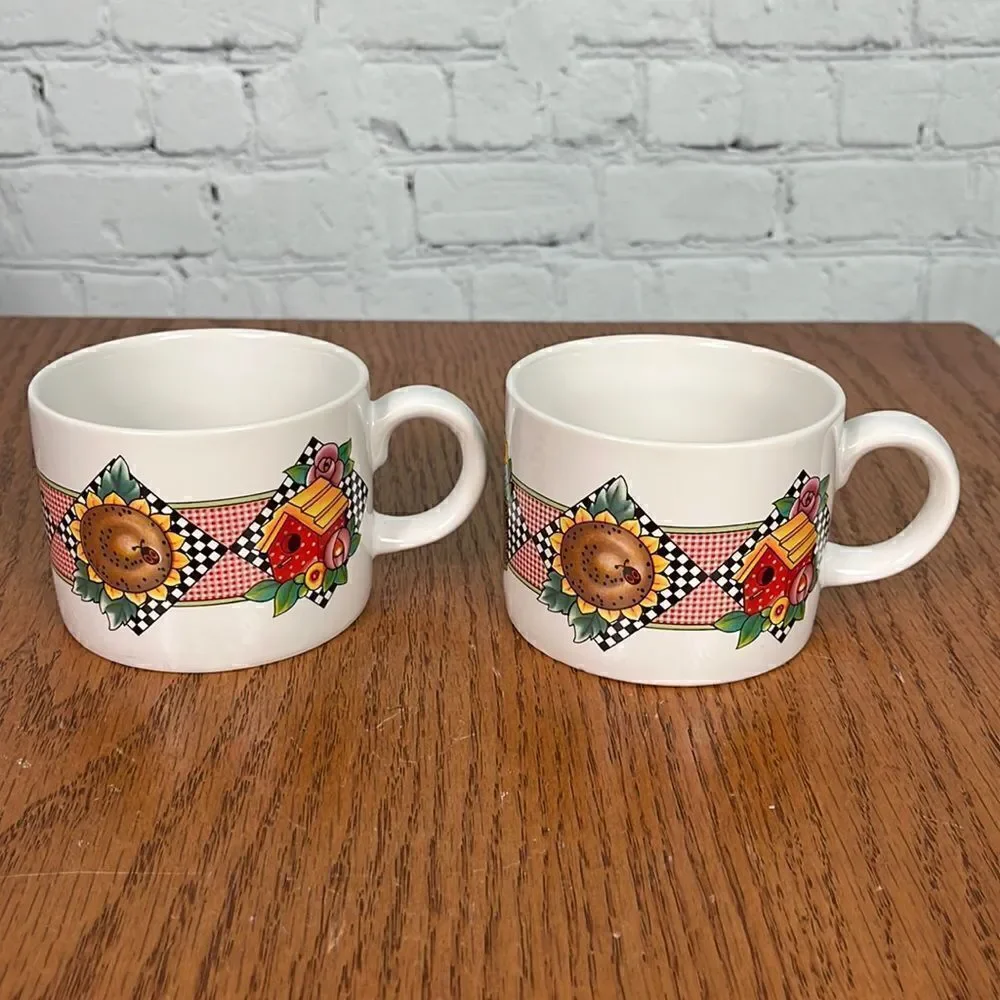 Sakura Mary Englebreit Garden Time Set of 2 Mugs